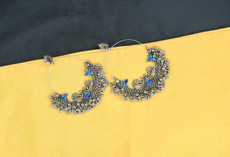 Mominos Fashion Johar Kamal Peacock Design Chandbali Earrings For Women
