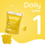 Purna Gummies Vitamin C Lemon Gummies with Vitamin D3, and Zinc for Immunity & Clear Skin