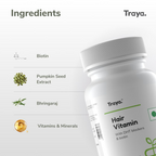 Traya Hair Vitamins with Biotin and Bhringraj Capsules - Distacart