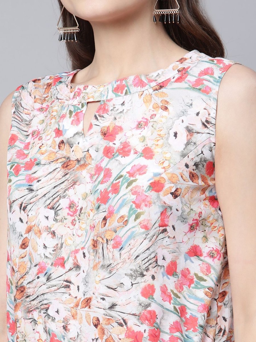 Ahalyaa Womens Pink Crepe Digital Print Floral Jumpsuit - Distacart
