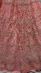 Jyoti Fashion Women's Pink Heavy Net Fancy Dori, Multi Thread, Rainbow Sequins and Diamond Work Wedding Lehenga Choli