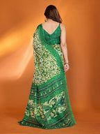 PR Fashion Green Kota Doria Printed Saree