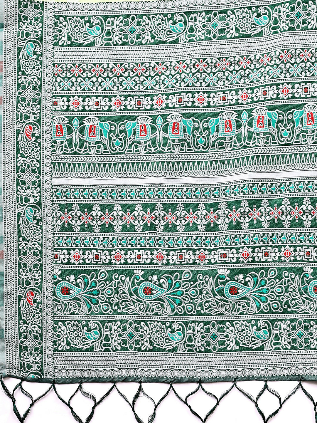 Shree Shyam Fashion Anaya Light Green Linen Cotton Saree