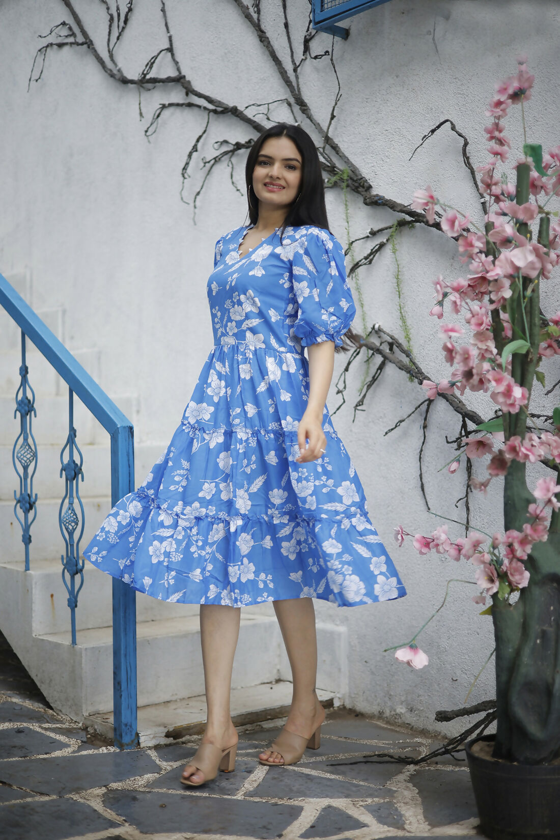 Aayaa Designer Printed One Piece Dress - Multi Color