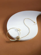 Gold-Plated White Green Kundan-Studded Pearl Beaded Nosepin - Ruby Raang - Distacart