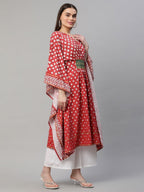 Ahalyaa Women Maroon Crepe Digital Printed Flared Sleeve Kaftan Kurta - Distacart