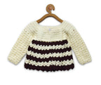 Chutput Kids Cream Coloured Sweet Solid Pullover Sweater
