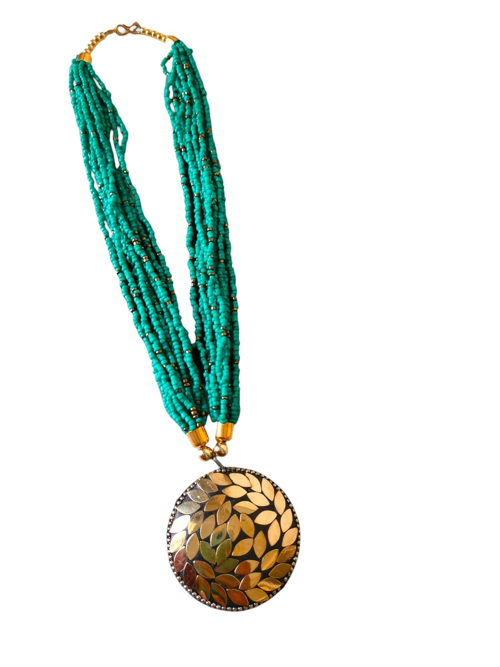 Inhanns Everyday Statement Beaded Pendant Necklace - Sea Green