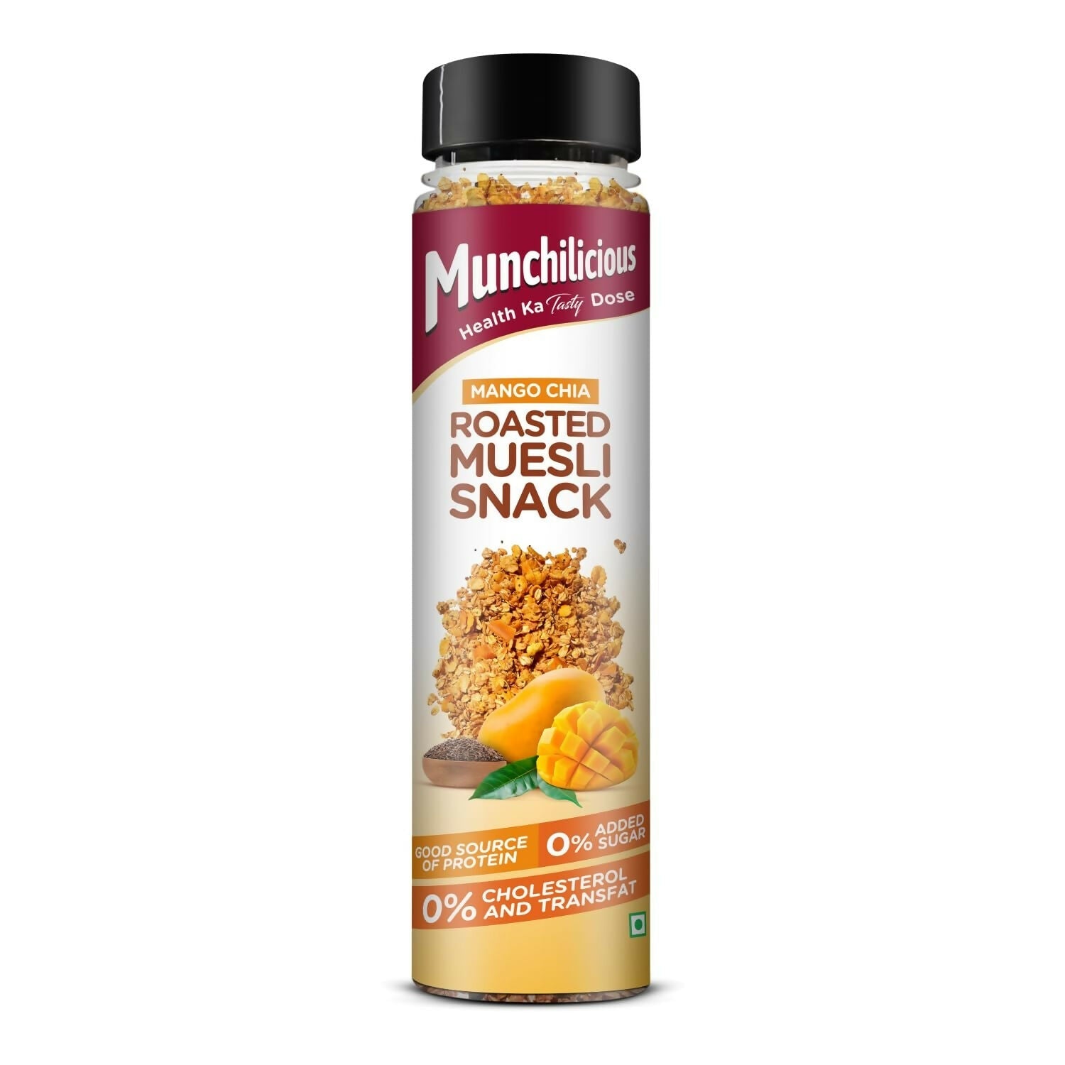 Munchilicious Muesli – Mango Chia Rolled Oats, Dried Mango, Chia Seeds & Jowar Flakes