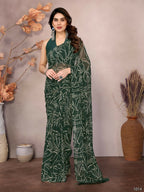 Partywear Designer Georgette Green Fancy Saree - Durga