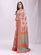 Shree Shyam Fashion Vastraloom Off White Linen Cotton Saree