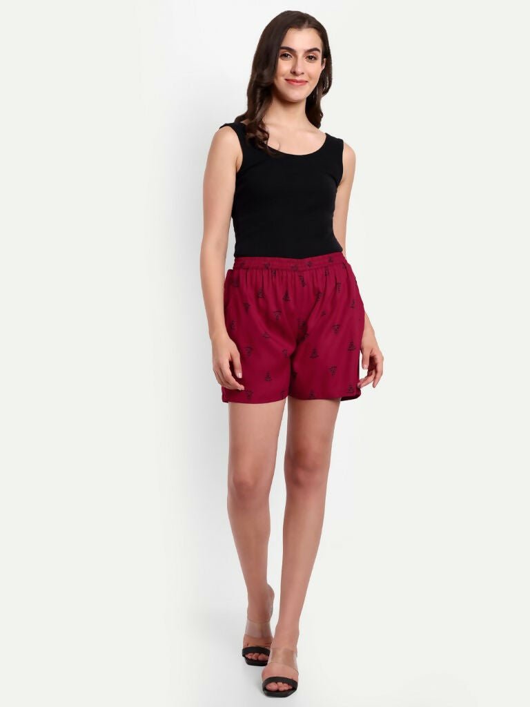 Alvano Printed Red Boxer Shorts