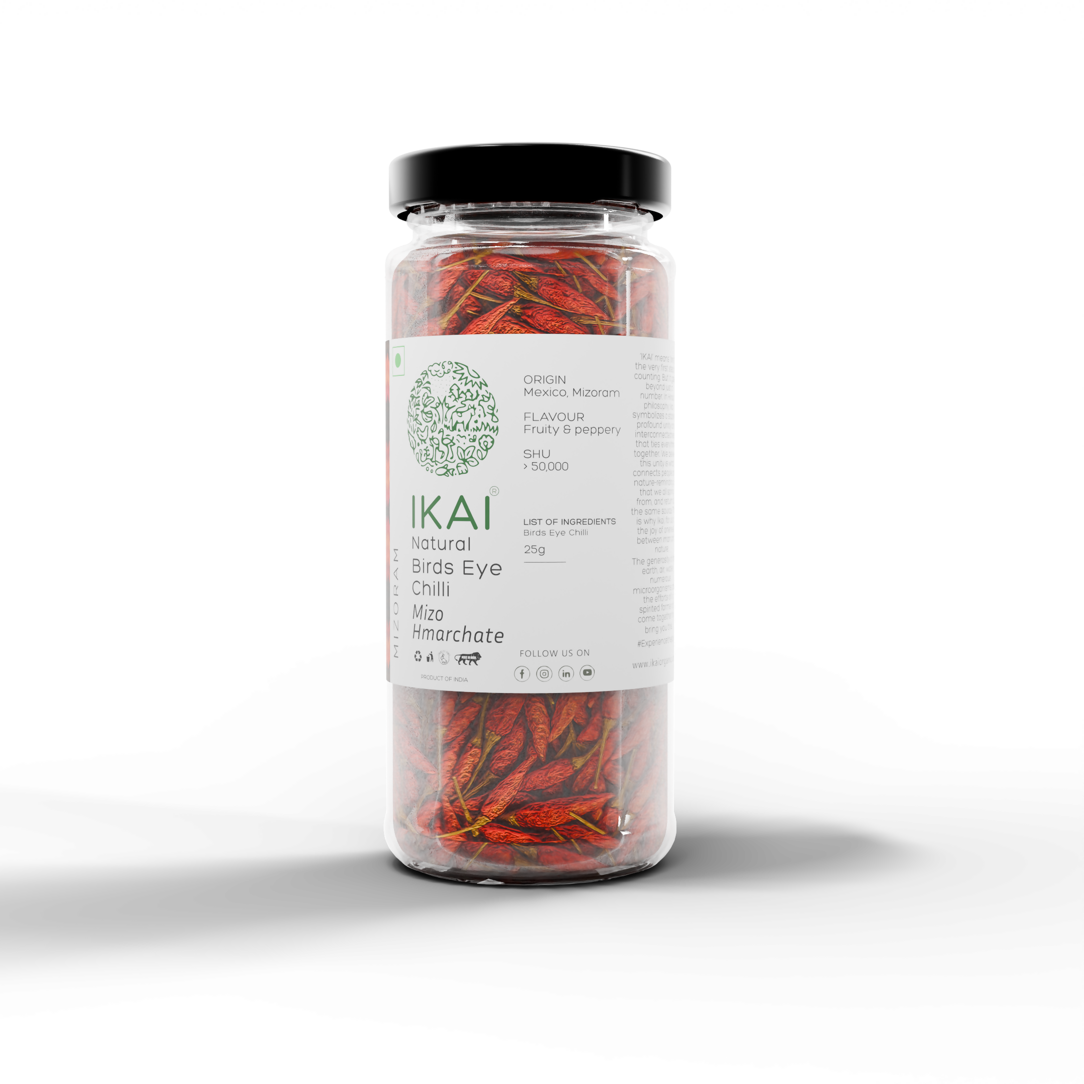 3 - Natural Bird’s Eye Chilli - 25g