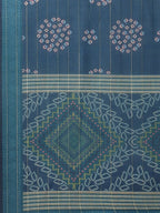 Yufta Women Blue Bandhani Printed Regular Gotta Patti Kurta with Palazzo & With Dupatta