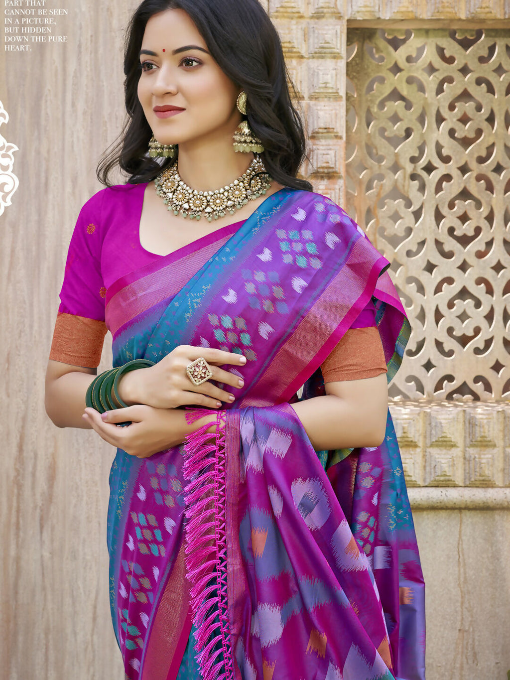 Shree Shyam Fashion Pochampalli Silk Sea Green Saree - Distacart