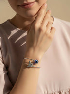 NVR Women Rhodium Plated Evil Eye Kada Bracelet - Distacart