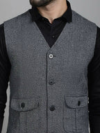 Even Apparels Solid Waistcoat - Grey