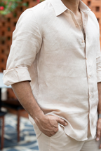 Linen Baige Oasis Dune Shirt By Hilo Design
