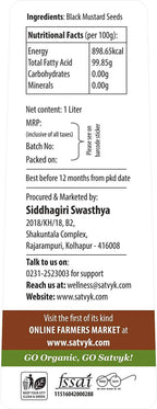 Siddhagiri's Satvyk Organic Wood Pressed Black Mustard Oil