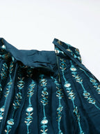 House of Panchhi Women Teal Georgette Sequins Work Lehenga & Blouse with Dupatta
