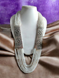 Inhanns Saree Shobha Statement Necklace - White Necklace