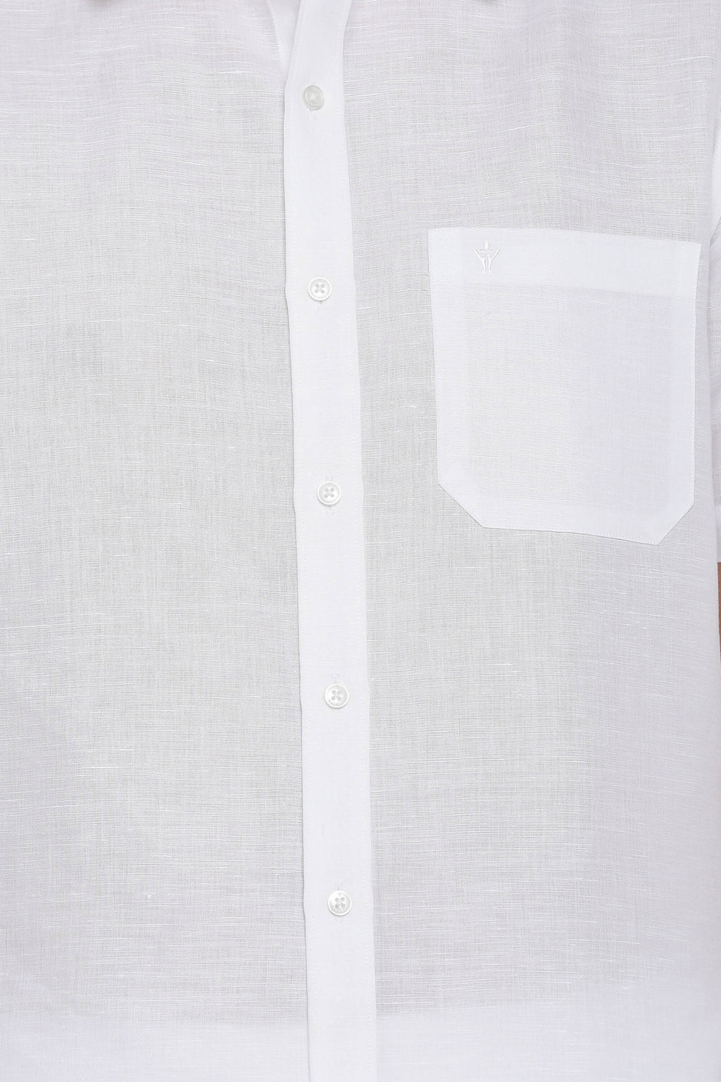 Ramraj Cotton Mens Cotton Linen Half Sleeve White Shirt