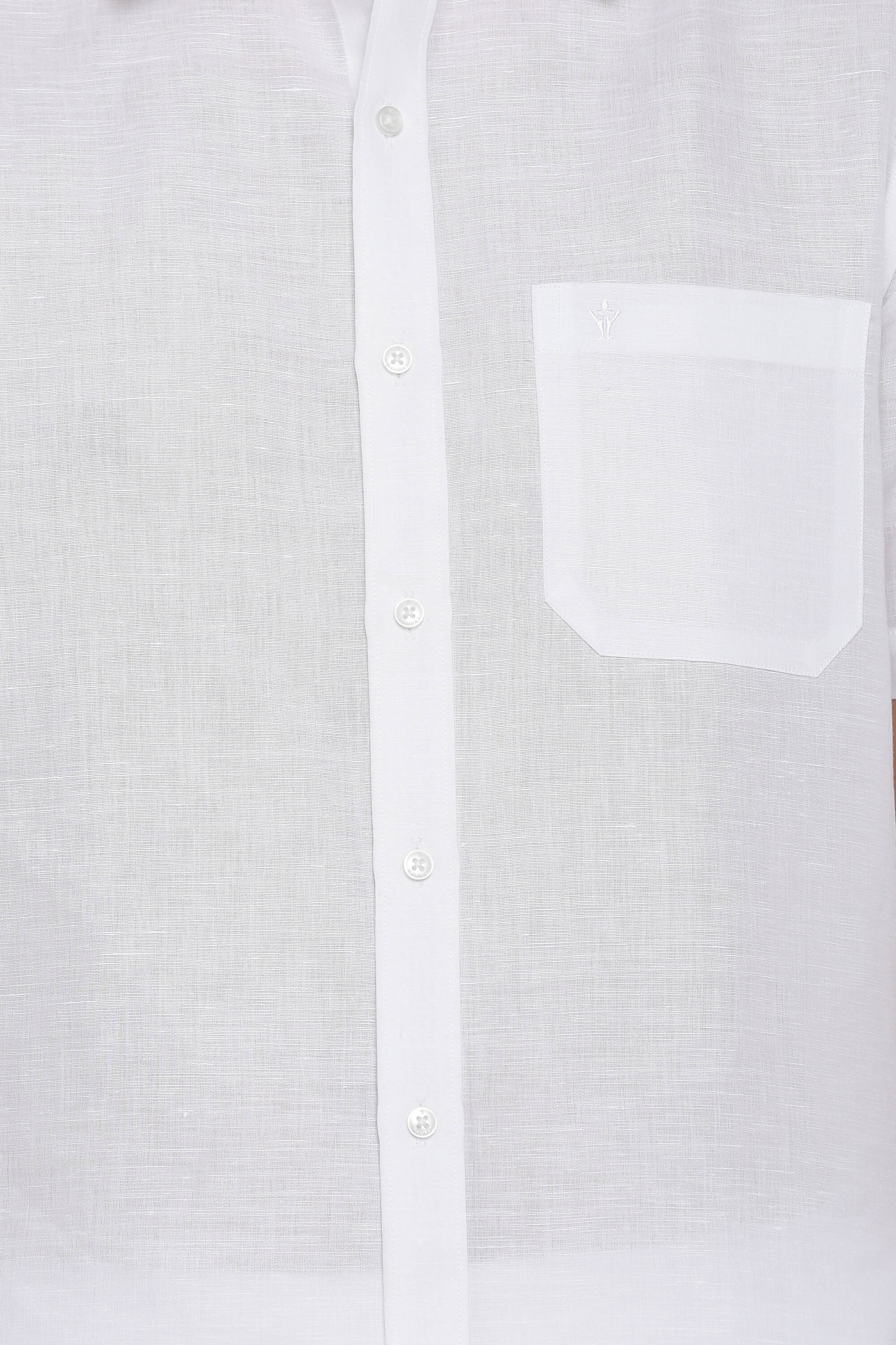 Ramraj Cotton Mens Cotton Linen Half Sleeve White Shirt