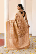 Joban Fashion Olive Pure Katan Pure Handloom Banarasi Silk Saree