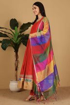 Joban Fashion Red Silk Lehenga Set