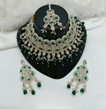 Joban Fashion Ruby Color Stone Work Necklace Set