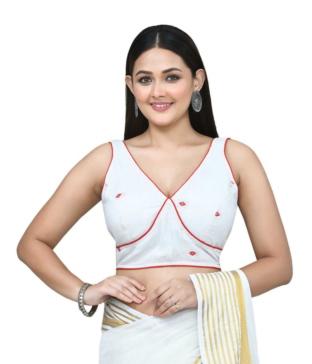Joban Fashion Women's White Embroidered Stitched Blouse - Distacart