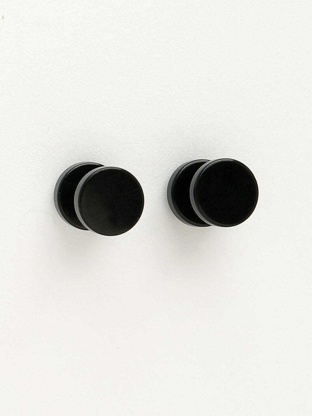 NVR Men's Black Rhodium-Plated Metal Studs Earring - Distacart