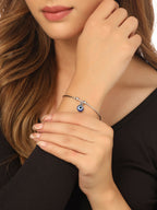 NVR Women Silver Evil Eye Adjustable Bracelet - Distacart