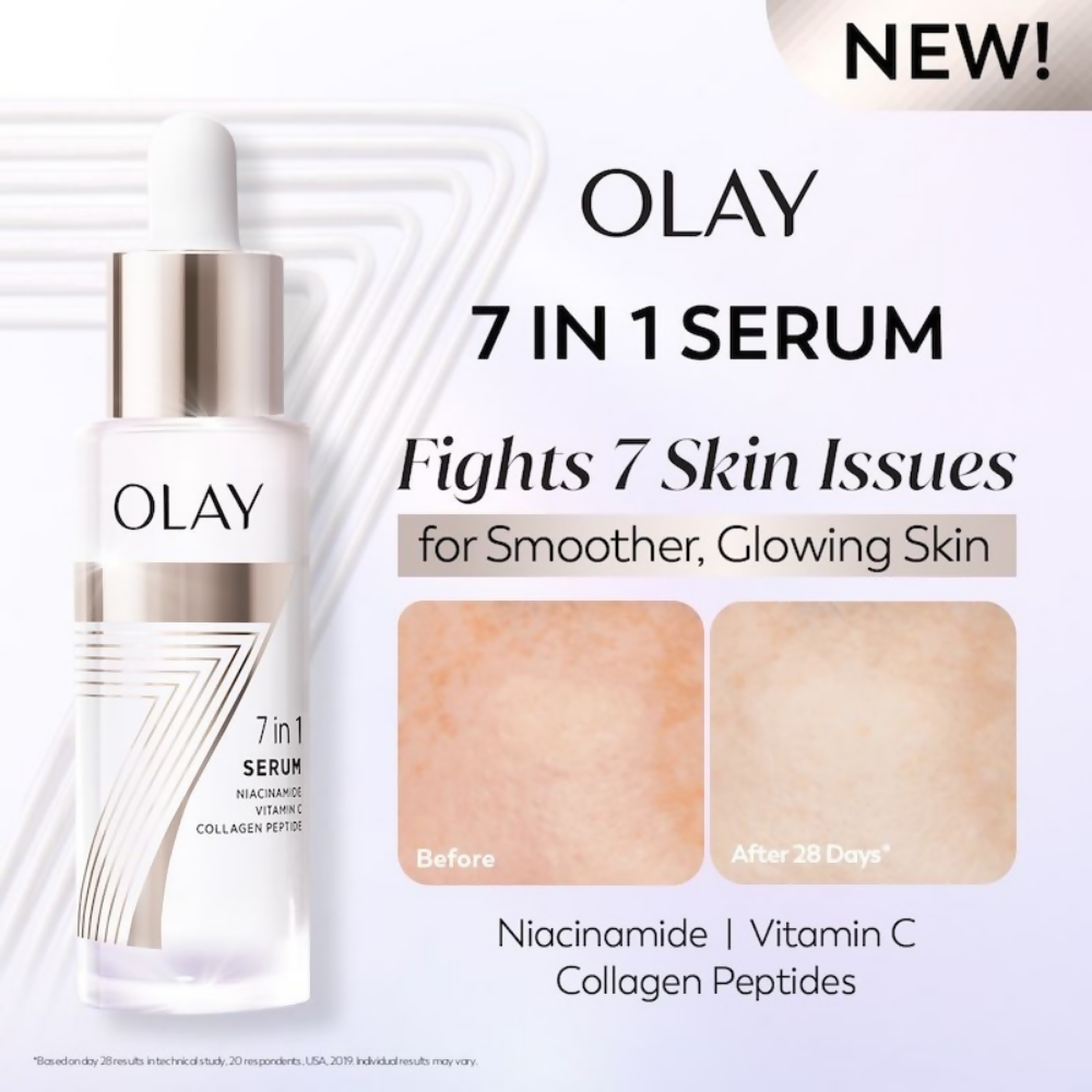 Olay 7in1 Serum with Niacinamide, Vitamin C, Collagen Peptides