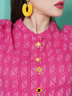 Women Republic Pink Cotton Kantha Kurta Set - Distacart