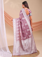 Shree Shyam Fashion Varnika Purple Linen Cotton Saree