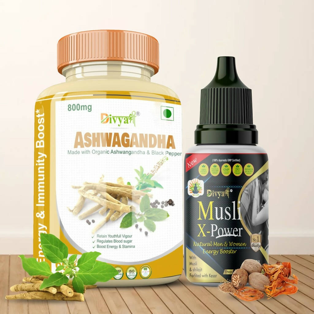 Divya Shree Ashwagandha Capsule & Musli Oil Combo - Distacart