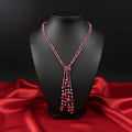 Joban Fashion Women Pink Adjustable 2-Line Long Beaded Statement Necklace - Distacart