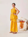 Joban Fashion Girl's Yellow Color Sharara Set