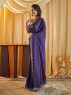 kasee Beads and Stones Satin Saree - Distacart