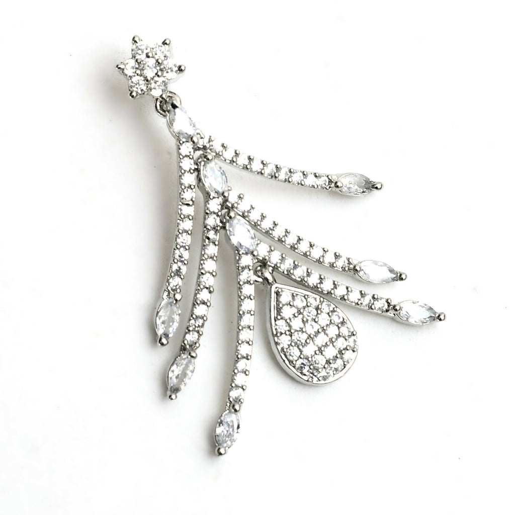 Mominos Fashion Johar Kamal Silver-Plated American Diamond White Choker Set - Distacart