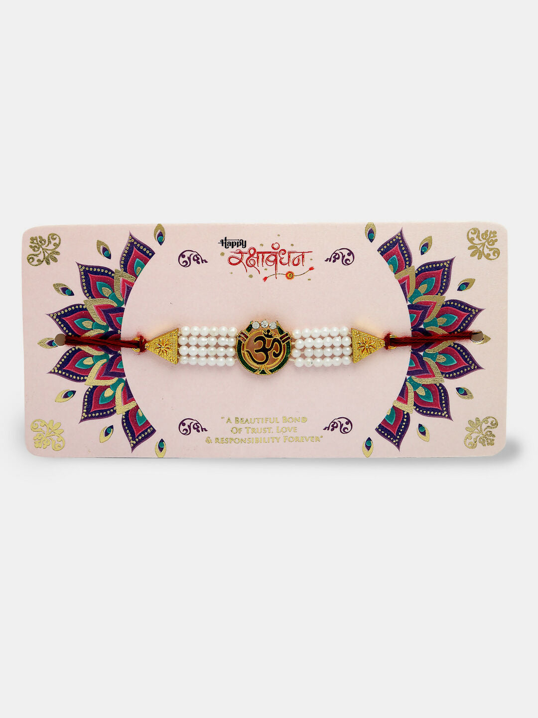 NVR Women & Men Set of 2 White Pearl Bhaiya Bhabhi Rakhi With Roli Chawal - Distacart