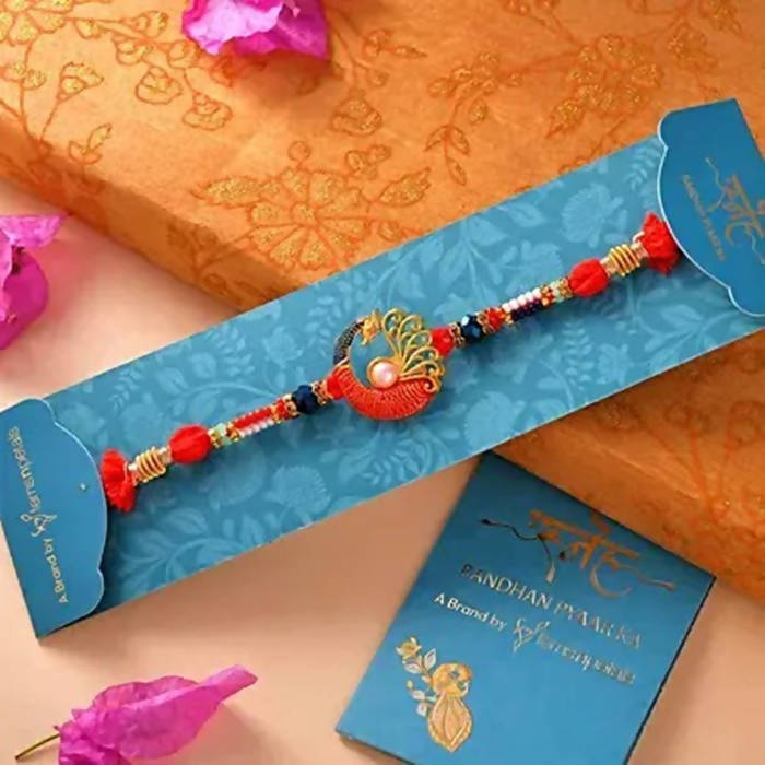 Peacock Rakhi And Kesar Pista Karachi Halwa