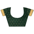 Joban Fashion Dark Green Banarasi Soft Silk Woven Saree - Distacart