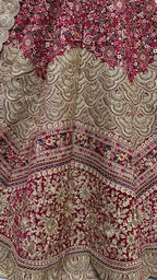Jyoti Fashion Women's Rani Pink Velvet Fancy Dori & Sequins Multi Thread Embroidered with Diamond Work Wedding Lehenga Choli
