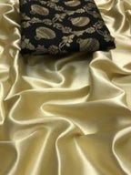 Golden Satin Designer Saree (GOLD DUST BLACK)	