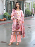 Joban Fashion Pink Position Digital Print With Position Foil Kurta Set - Distacart