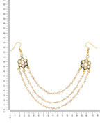 Ruby Raang Gold Green Meenakari & Pearl Hair Jewelry