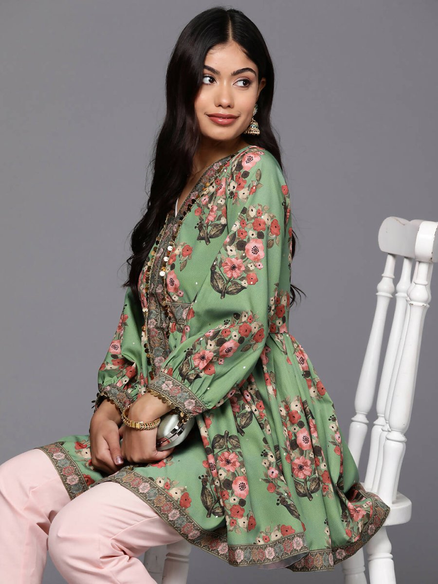 Ahalyaa Women's Traditional wear Tunic - Green