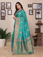 Joban Fashion Banarasi Light Green Woven Soft Silk Saree - Distacart